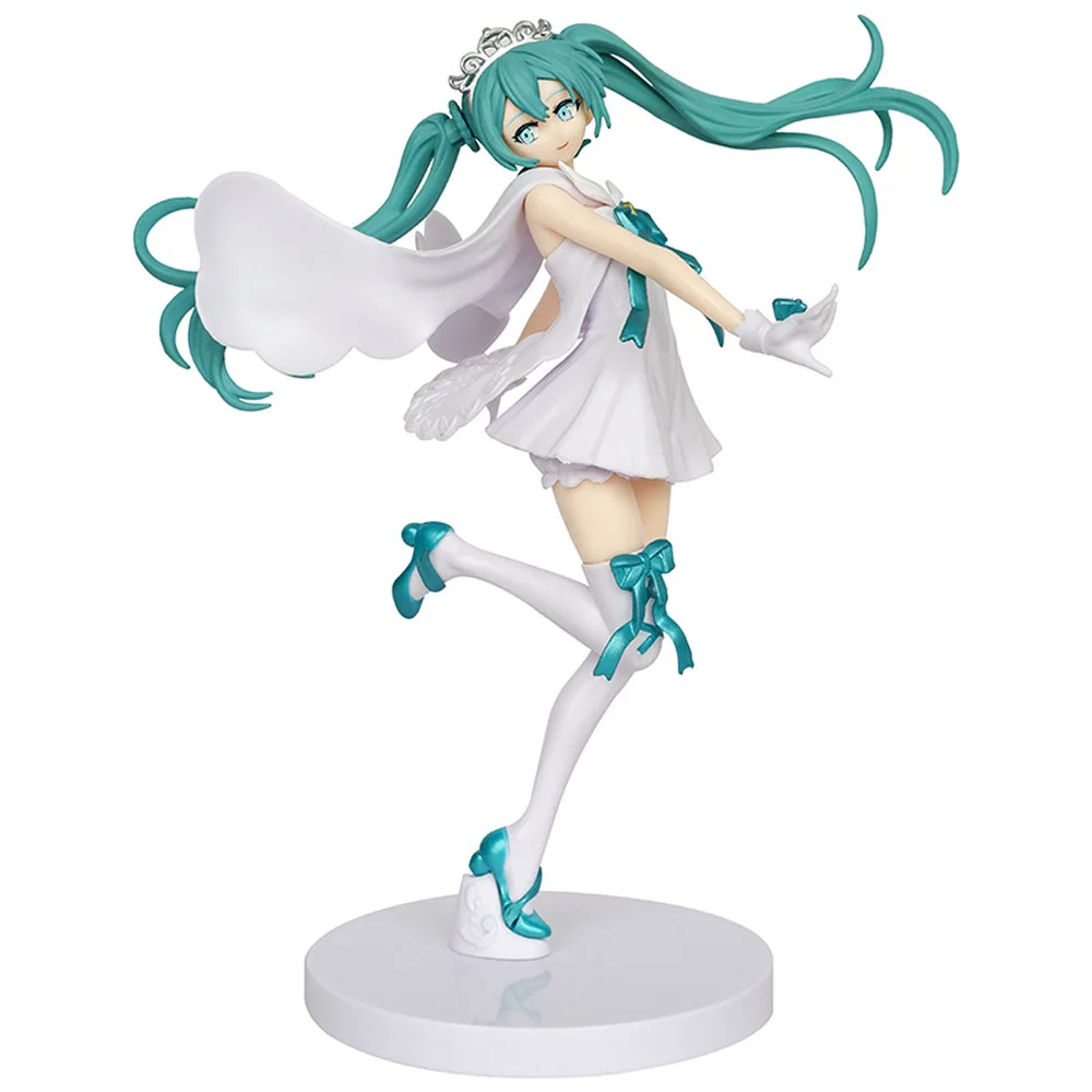 

Hatsune Miku Anime Action Figures White Skirt Miku Standing Posture Pvc Statue Model Collection Doll Ornament Toys Holiday Gifts