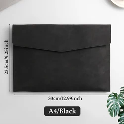 Premium Leather Waterproof File Bag - Ultra - Large Capacity Folder (Black - A4)