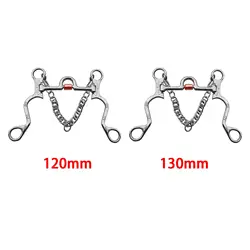 Horse Bit Copper Mouth Copper Roller with Curb Hooks Chain Cheek Stainless Steel Cheek Harness for Equestrian Horse Bridle