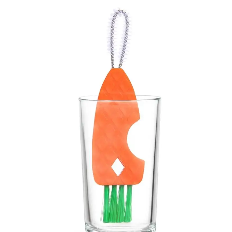 

3 In 1 Bottle Brush Carrot Design Distinctive Brush Collapsible And Portable Kitchen Utensils For Nursing Bottle Drinking Cups