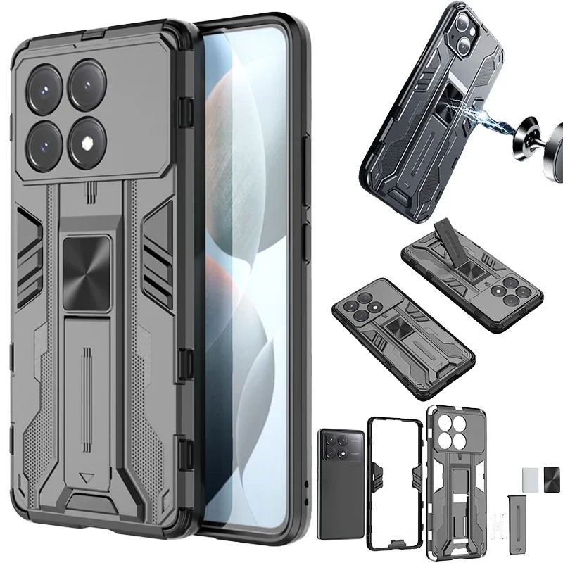 Shockproof Camera Lens Armor Phone Case with Magnetic Holder - Enhanced Protection