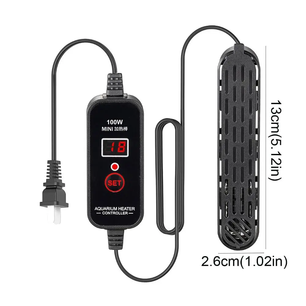 15-34°C Fish Tank Heating Rod Adjustable Temperature Control Aquarium Submersible Heater LCD Display Turtle Tank Heater
