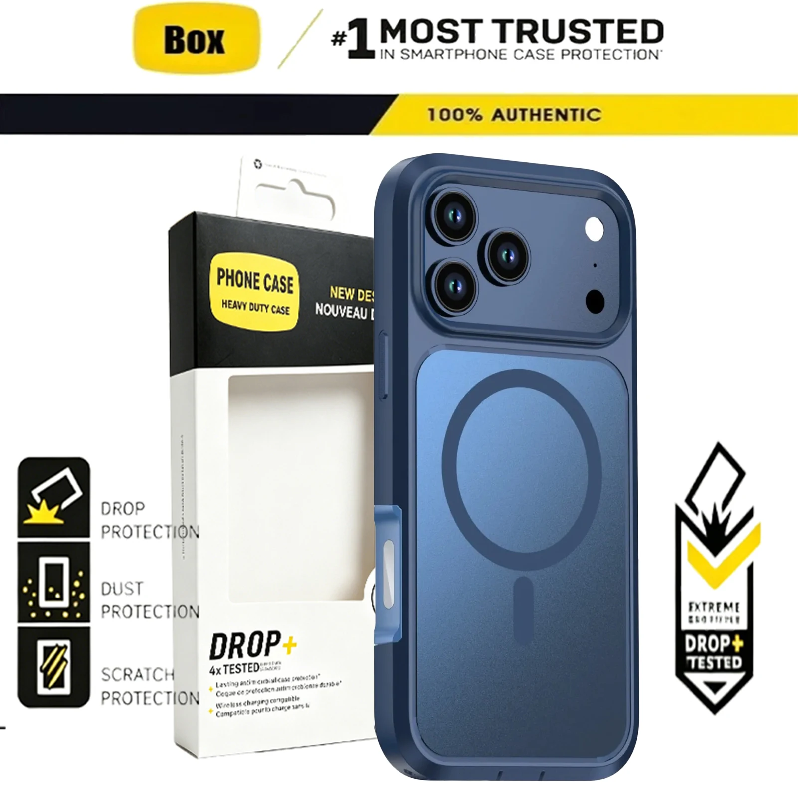 Magnetic Armor Military-Grade Shockproof Case with MagSafe Charging Capability