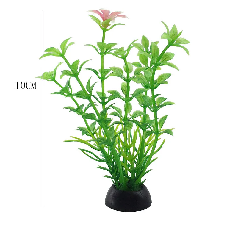 Vibrant Underwater Landscape Decoration - Green & Purple Aquatic Plants and Flowers