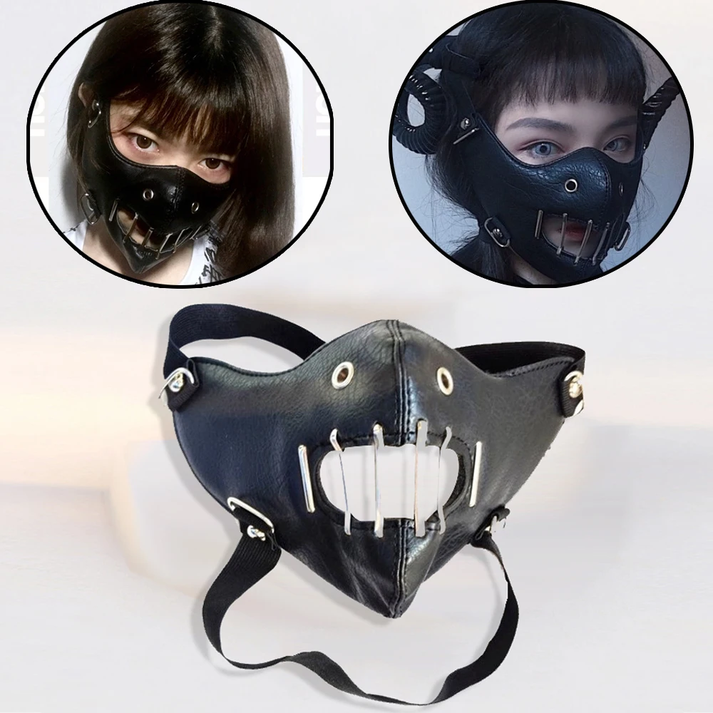 

Steampunk The Silence Of The Lambs Mask Cosplay Scary Hannibal Lecter Steel Teeth Masks Halloween Party Costume Props