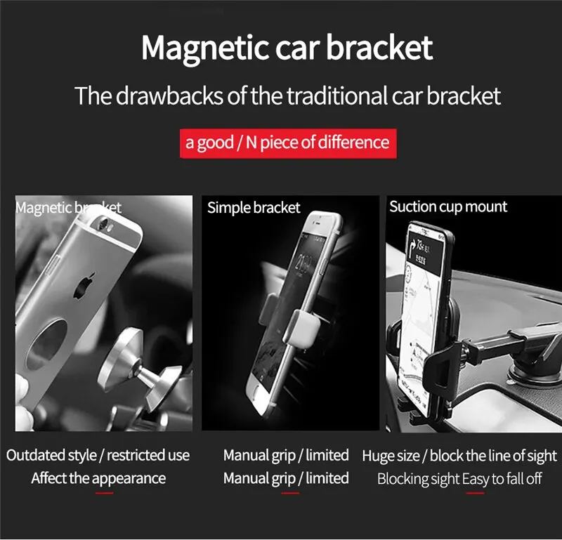 Magnetic Car Phone Holder Stand Air Vent Magnet Car Mount GPS Smartphone Mobile Support