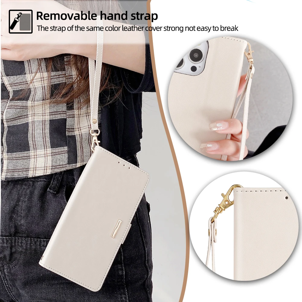 Elegant Leather Flip Cover with Magnet Buckle and RFID Protection