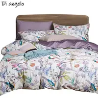 Flower Bird Digital Printing Bedding Sets 600TC Egyptian Cotton 4pcs Bed Linen Duvet Cover Set Luxury Bed Sheets Pillowcases #s 2