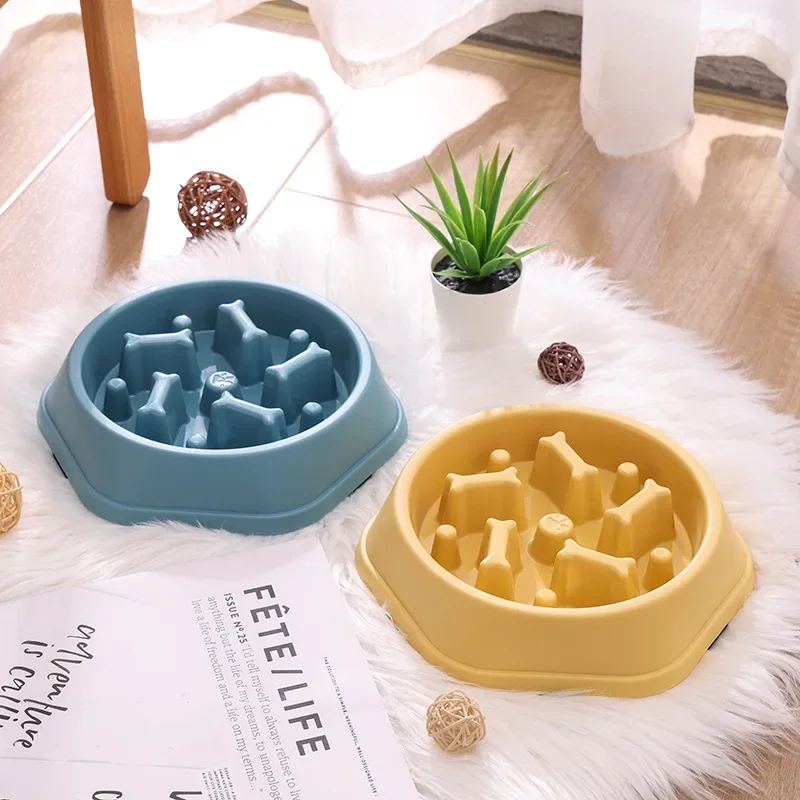 Pet Cat Dog Slow Food Bowl Fat Help Healthy Round Anti-choking Thickened and Non-slip Multiple Colors Shapes Dog Accessories 4