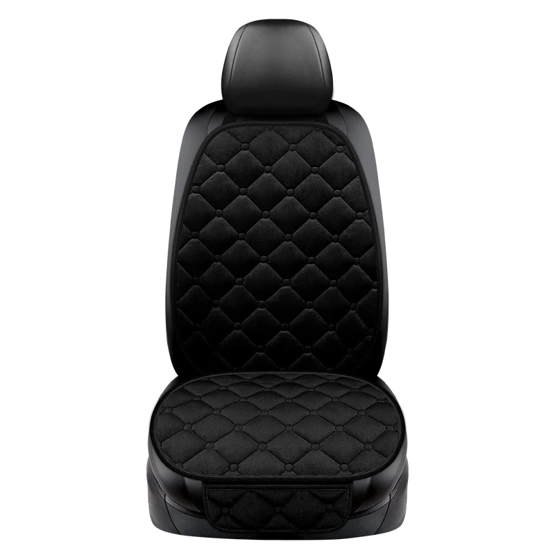 Funda de asiento de coche cálida de felpa delantera y trasera, cojín de asiento de coche de invierno, cojín de asiento de coche de felpa de tamaño universal, interiores de coche