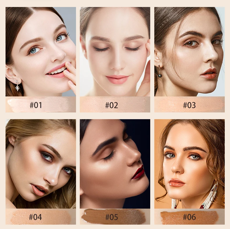 Description Picture 3 of item6-color flawless concealer, improving uneven skin tone, light, medium coverage, semi-matte, and pure.