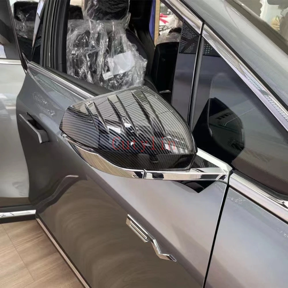 

For Mitsubishi Airtrek 2022 2023 ABS Carbon Fiber ABS Chrome Car Side Door Rearview Mirror Cover Trim Moldings Car Styling