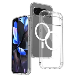 Crystal Clear Magnetic Wireless Charging Phone Case with Protective Cover - Google Pixel 10 (Clear)