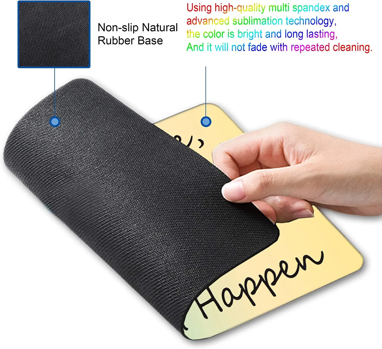 Stay Positive Mousepad Computer Mouse Pad with Personalized Design Office Non-Slip Rubber Mouse Mat 9.5X7.9 Inch