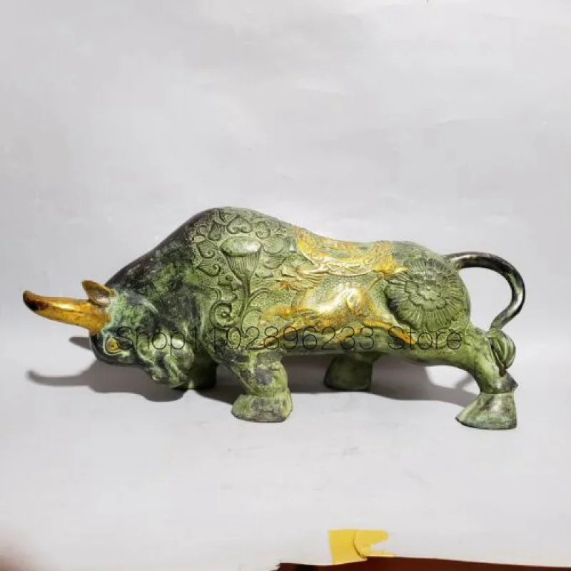 

46cm Chinese Brass Animal Cow Statue Bronze Statue Animal Sculpture