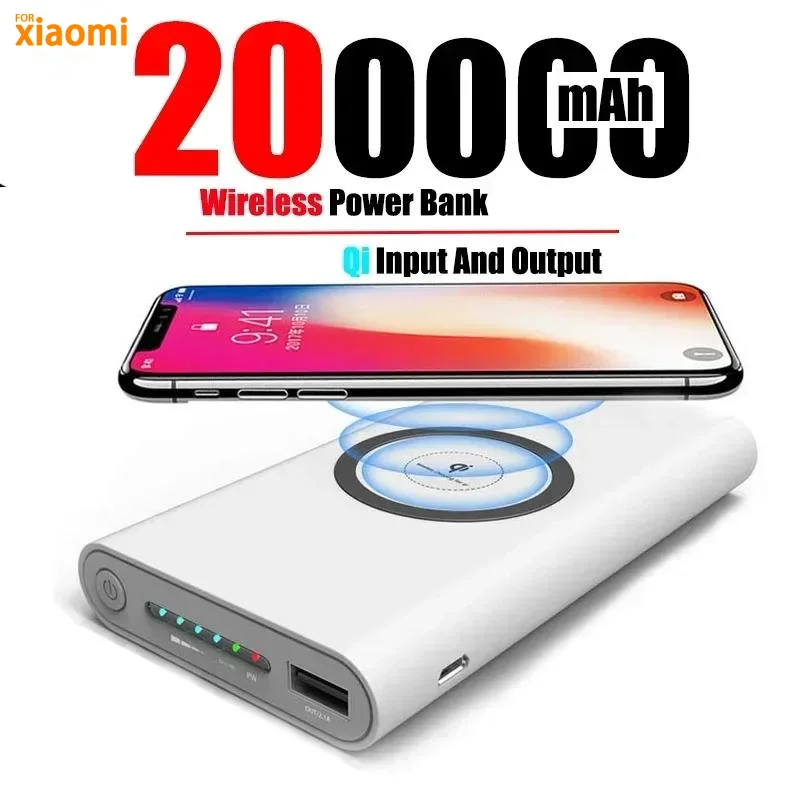 Per Xiaomi 200000Mah Wireless Portable Power Bank Caricabatteria Bidirezionale A Ricarica Rapida Power Bank Batteria Esterna Di Tipo C