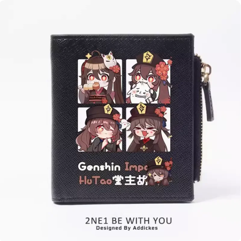 Genshin Impact Hutao Anime  Zipper Fashion Wallets PU Purse Card Holder Money Bag Gift B561 Cosplay