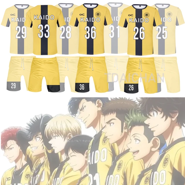 Anime ao ashi cosplay traje camisa de futebol esportiva ashito aoi eisaku  keiji uniforme yuma kanpei motoki jun marchs asari t - AliExpress