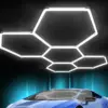 Car Detailing LED Hexagon Light Garage high brightness 6500K Daylight White inkable Plug-in Ceiling Light for Garage Workshop 4