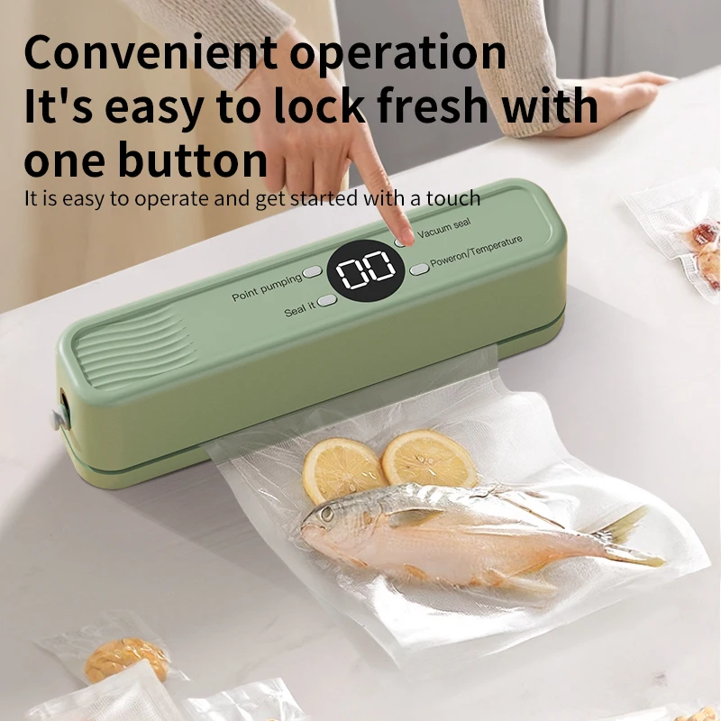 Wireless Vacuum Sealer Machine Food Sealing System Portable 60KPA Suction Kitchen Vacuum Sealer for Food Preservation Dry Moist 2