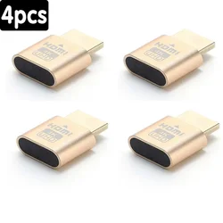 4K HDMI Virtual Display Adapter - LED Dummy Emulator Plug (Golden - 4pcs)