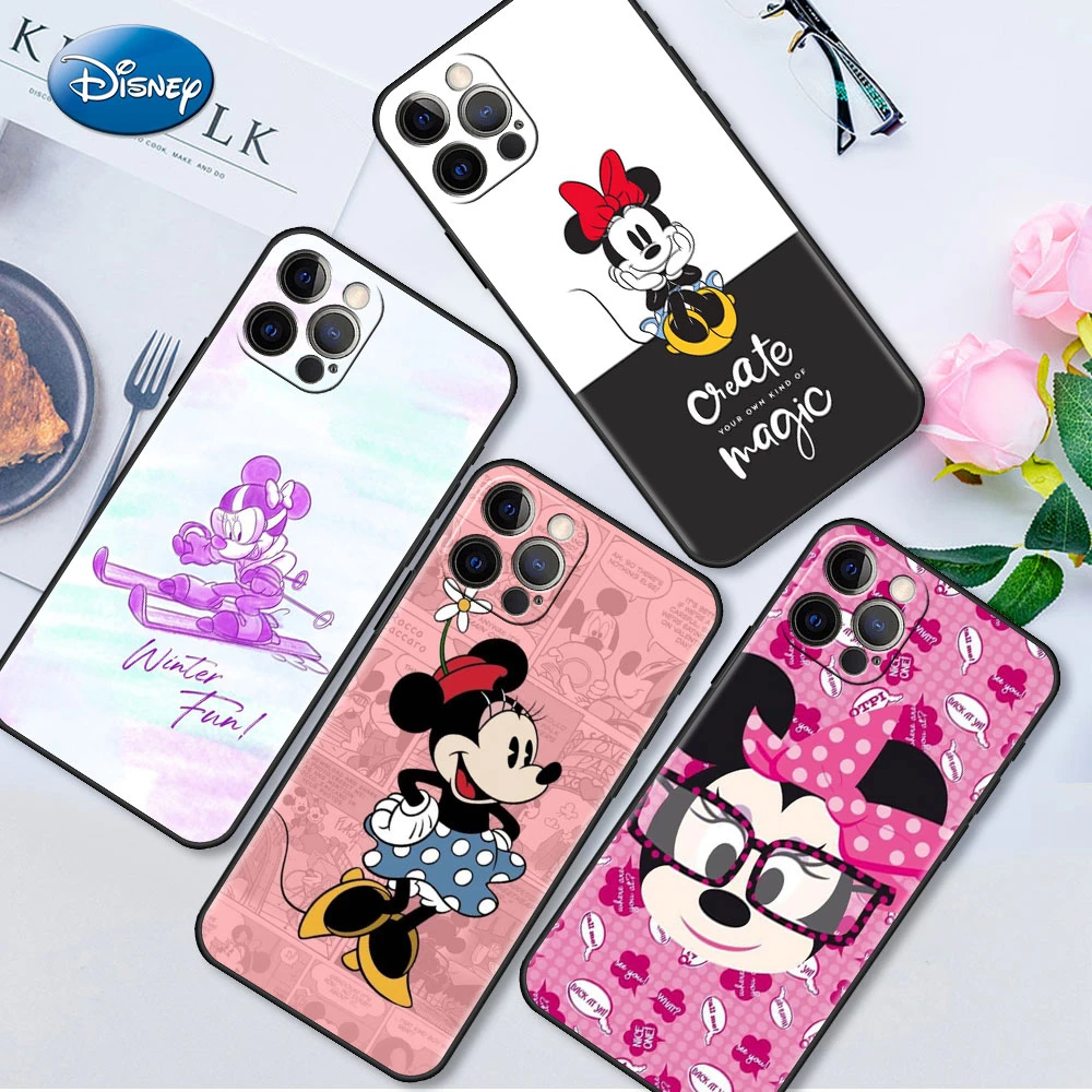 Disney Minnie Mouse Case For iPhone 13 12 Mini 11 Pro 7 8 XR X XS Max 6 6S Plus SE 2022 Tpu Fitted Capa Soft Phone Cover iphone 13 mini waterproof case