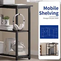 40 Inch L-Shaped Corner Desk with Reversible Shelves, Pink Home Office Study Table for Small Spaces 6