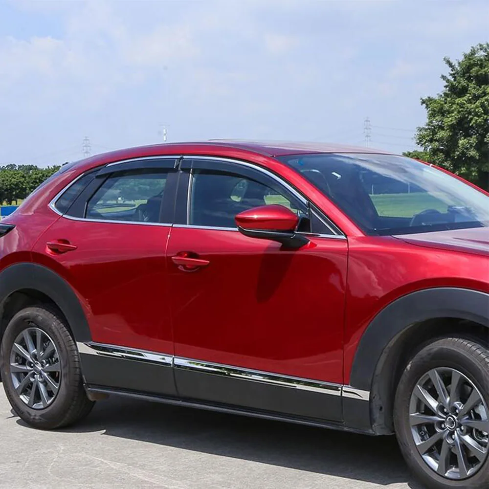 Car Styling Sticker Lamp Plastic Window Glass Wind Visor Rain/Sun Guard Vent Parts 4pcs For Mazda CX-30 CX30