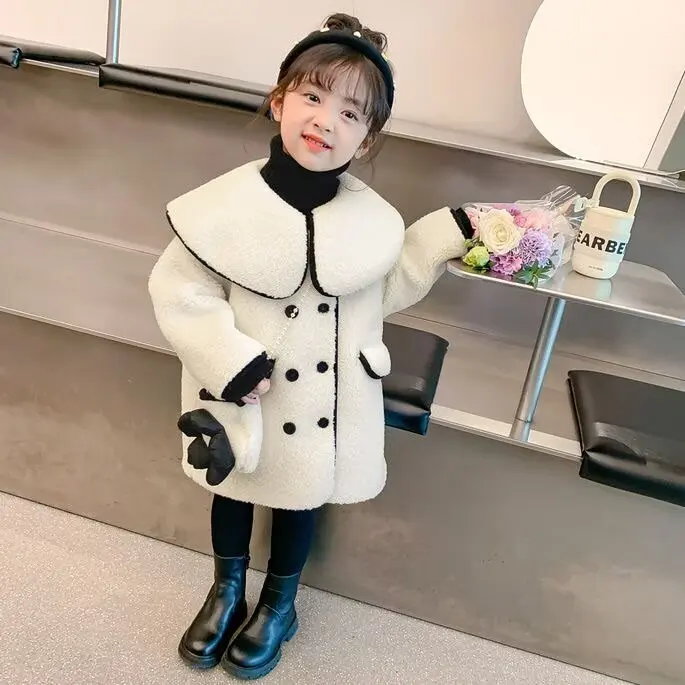 Kids Casual Coat for Girls Clothes Autumn Winter New Toddler Long Sleeve Coat Outwear Fashion Children