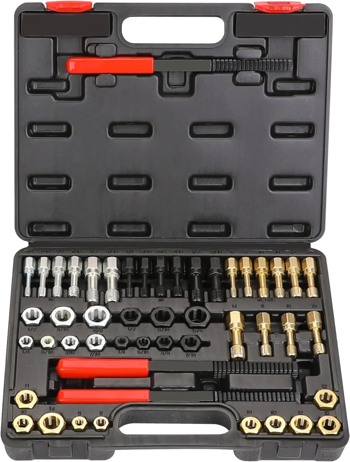 Hromee 49-Piece Thread Chaser Set, UNC UNF&Metric Thread Restorer Tool, Thread Cleaner Rethreading Master Kit