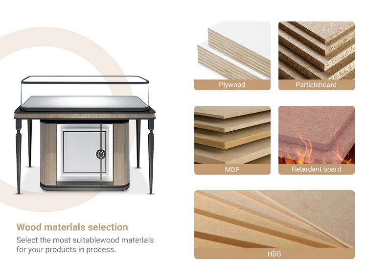 Commercial Acrylic Stainless Steel Wood Glass Kiosk Display Set Case Cabinet Stand Luxury Jewelry Showcases