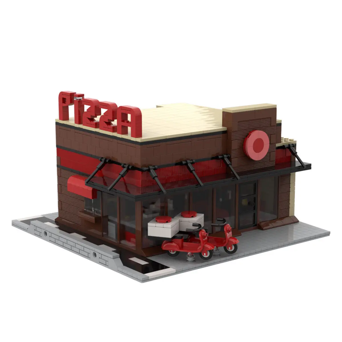 

Modular Building Store Model with Delivery Motorcycle 1405 Pieces MOC Build