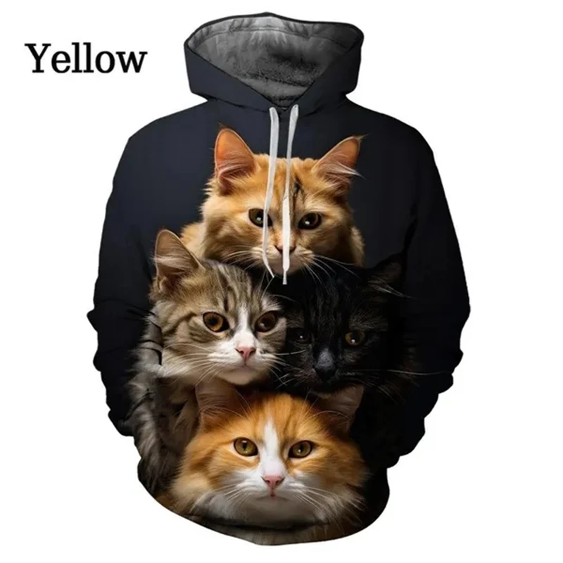 thumbnail image 1 of Sudadera con capucha con estampado 3D de gato y anime para hombre y mujer, estilo informal, divertido, de moda urbana, para niños y niñas, 1 of 5