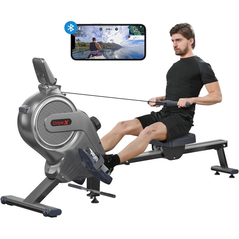 

Magnetic Rowing Machine, Dripex Bluetooth Rower Machine for Home Use with Dual Slide Rail, 16 Levels of Quiet Resistance, Max 35