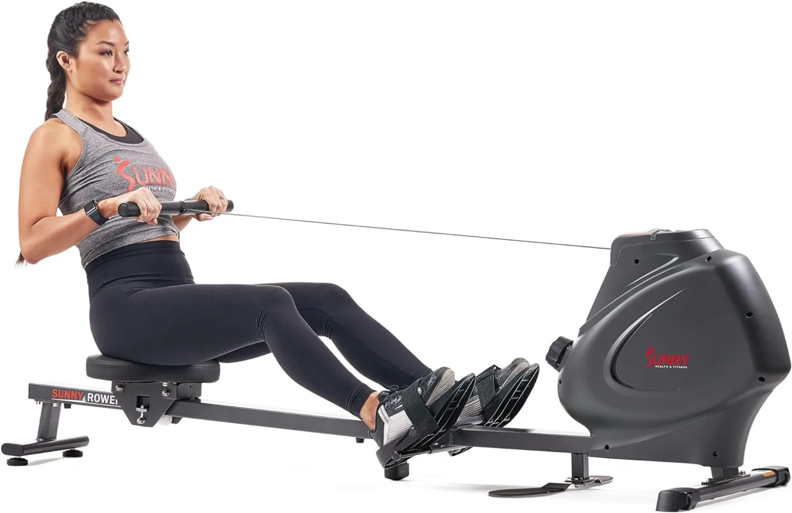 

Multi-Function Premium Magnetic Rowing Machine, Bicep Curls, Upward Rows, Seated Rows, Foldable Slide Rails