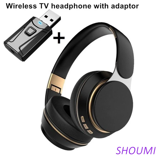 Casque TV sans fil avec adaptateur USB, Bluetooth 5.0, casque stéréo  pliable, écouteurs avec micro pour Samsung, Xiaomi TV, PC, musique -  AliExpress