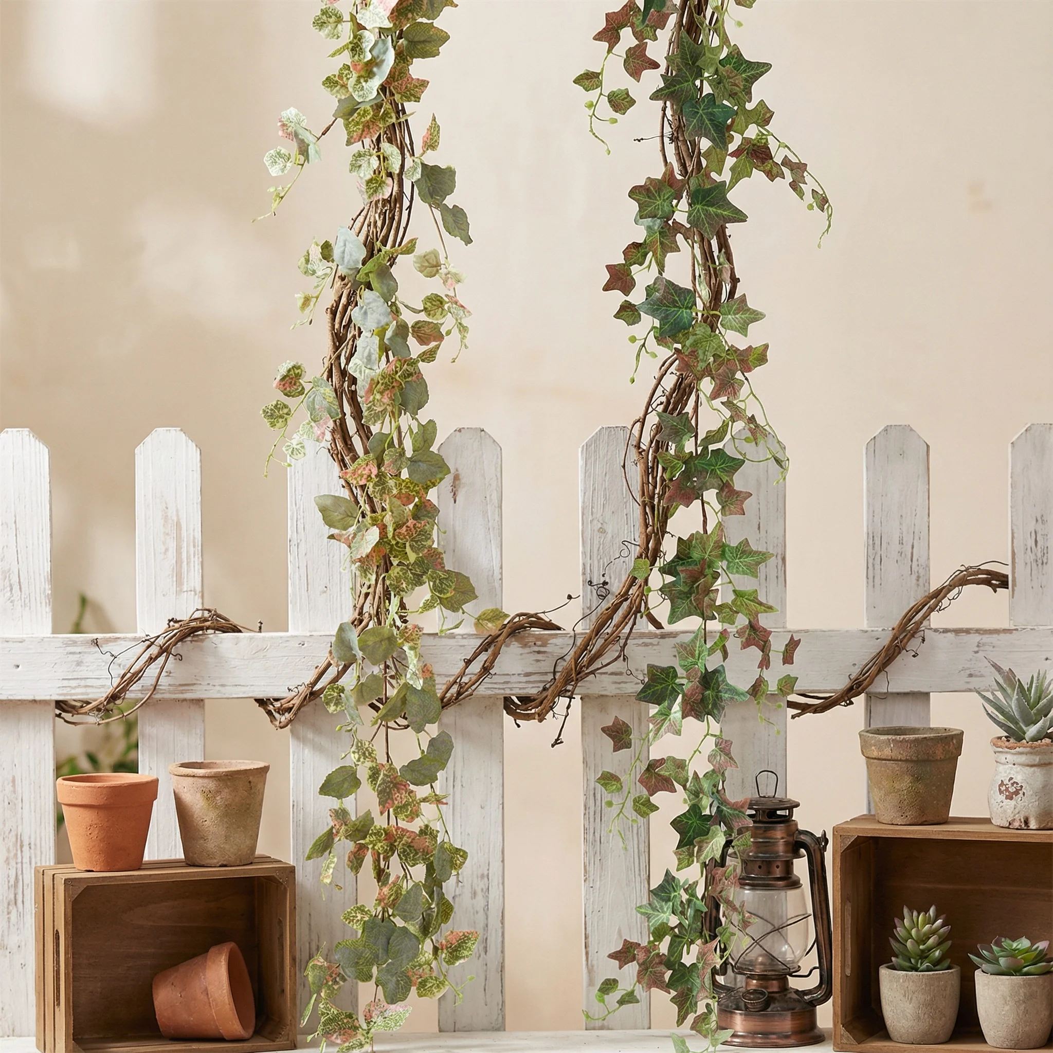 Autumn Fall Artificial Ivy Vine with Grape Leaves