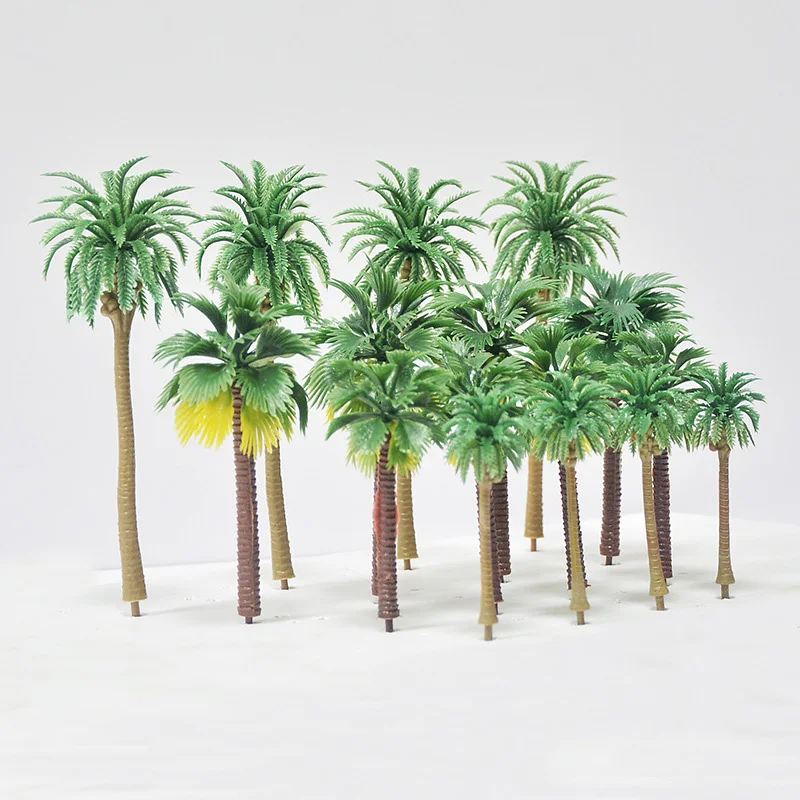 

36pcs New Model Tree Miniature Scene Landscape Tree Mini Coconut Tree Construction Train Sand Table Simulation Palm Tree