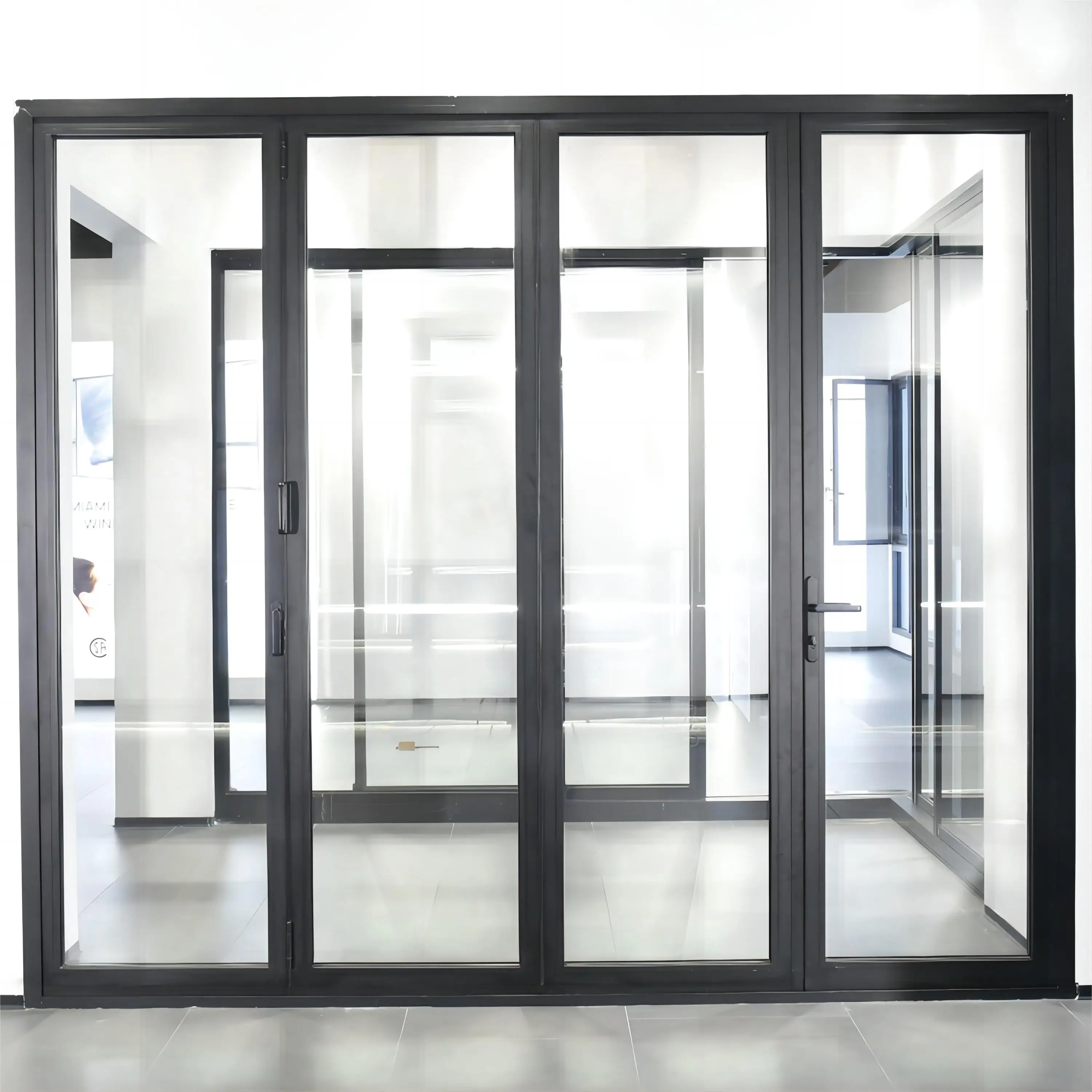 Sixinalu Sliding Folding Door With Screens Exterior Accordion Doors Aluminum Fence Double Glass Garden Door Home Decor Custom
