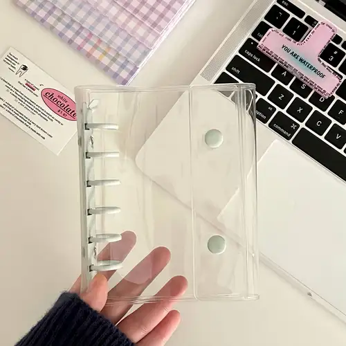 A7 Widening Double Button Transparent PVC Soft Cover Binder Cover Journal Sketchbook Accessories Diary Office Supplies - Image 17