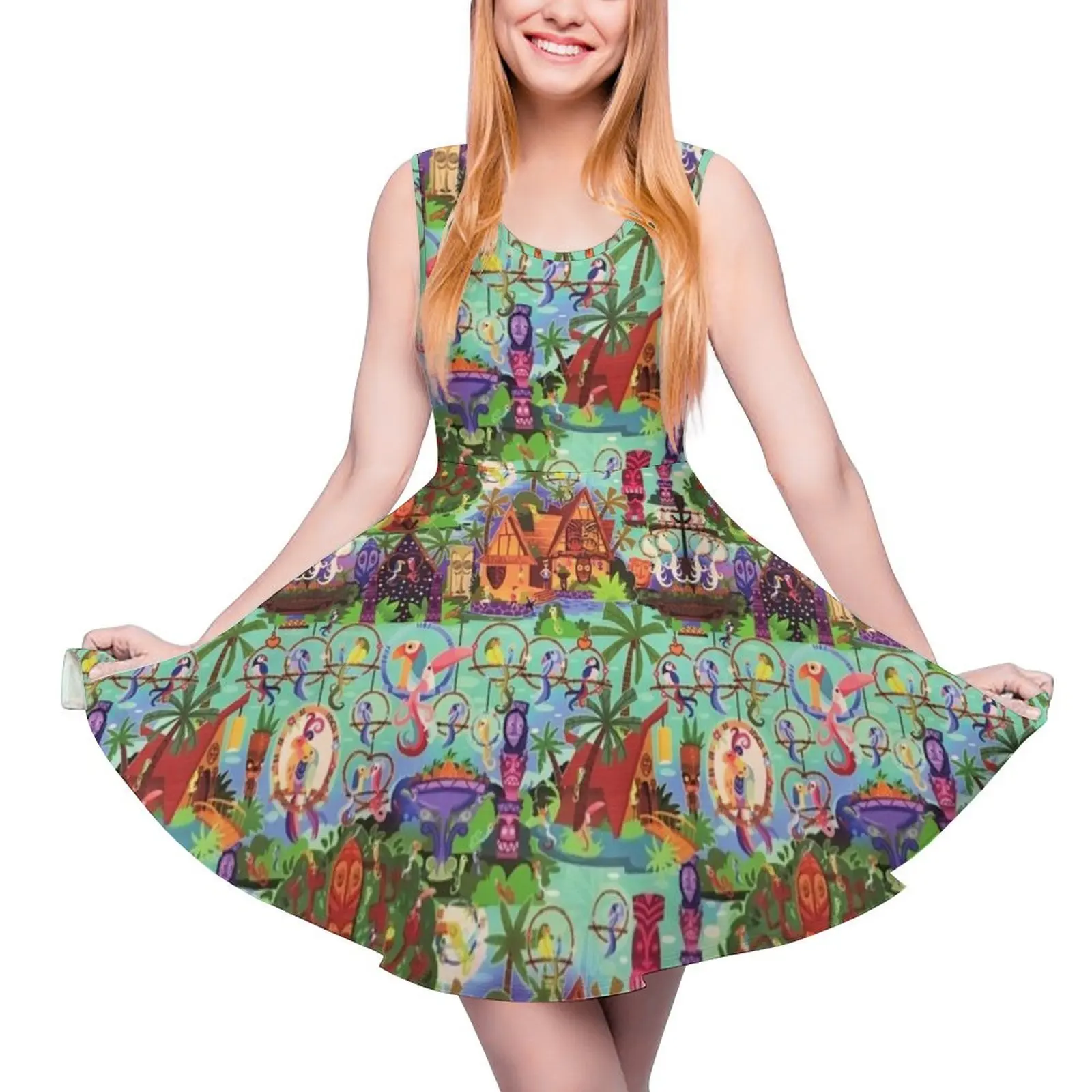The ORIGINAL Enchanted Tiki Room Collage Sleeveless Dress elegant party dress for women 2024 fairy dress Party dresses for women