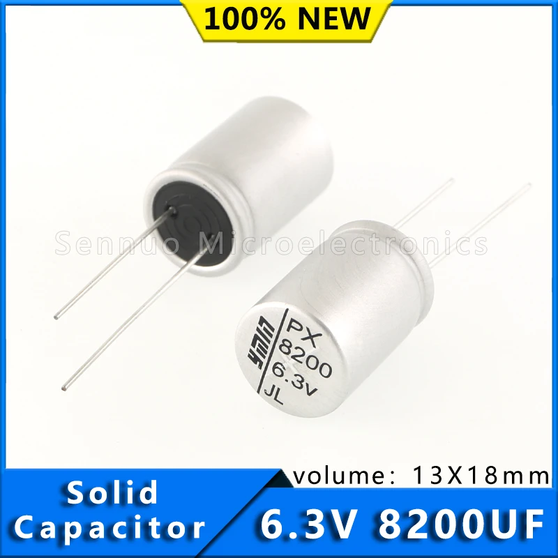 

2pcs new 6.3v 8200uf capacitor 13x18mm 8200 uf 6.3 v Solid Electrolytic Capacitor High allowable ripple current and low ESR