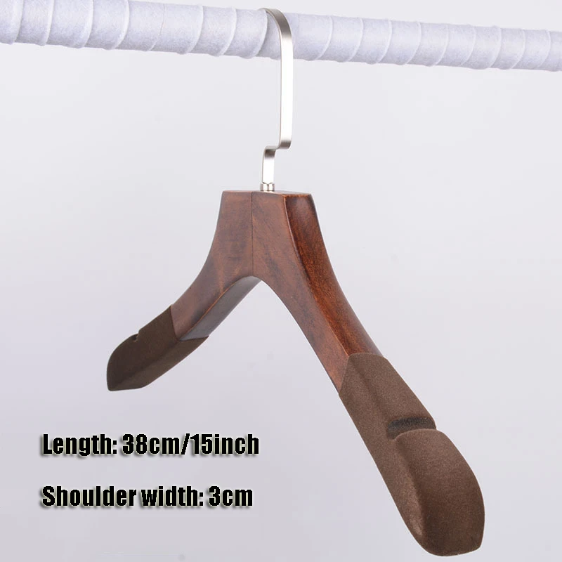 Wooden Suit Hangers Solid Wood Coat Hangers Heavy Duty, Smooth