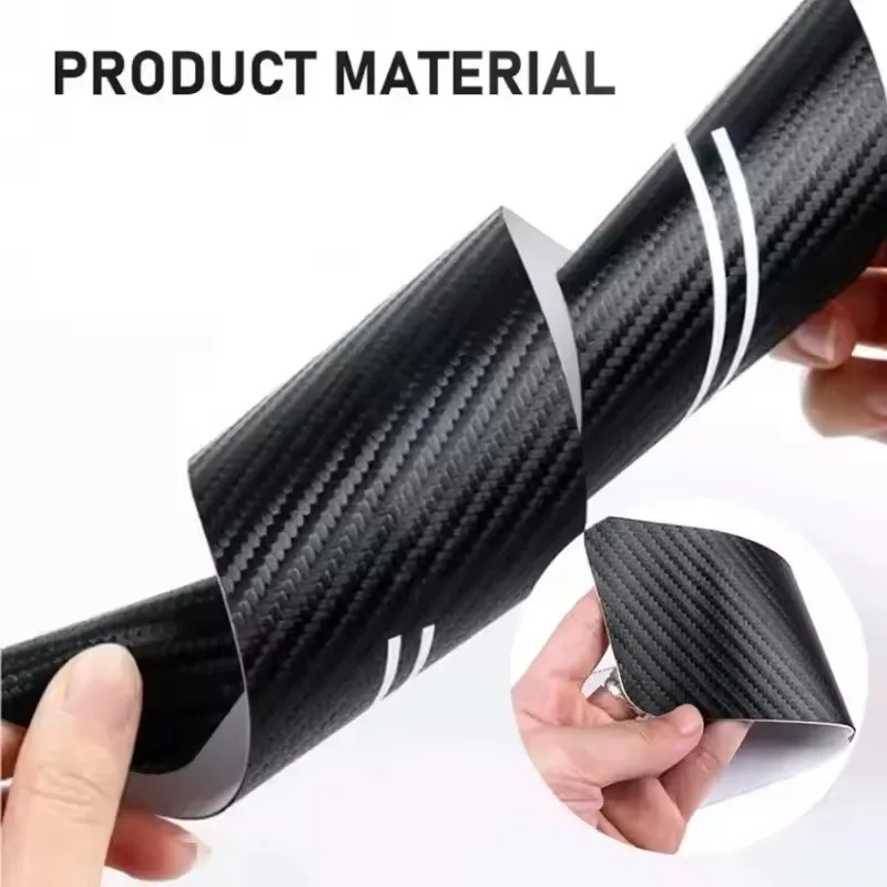 Premium Carbon Fiber Leather Car Door Sill Protectors – Waterproof and Scratch-Resistant Door Edge Guards, Set of 4