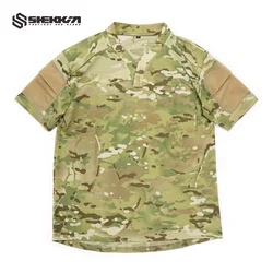 Shekkingears Velocity Style Rugby Shirt Quick Dry Tactical Short Sleeve T-shirt