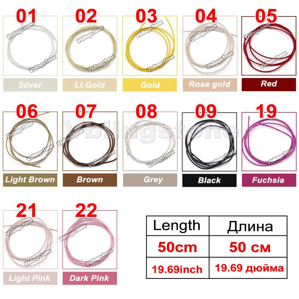 50cm/봉지 구리 하드 와이어 프렌치 불리온 와이어 쥬얼리 액세서리 금속 징프 자수실 수제 DIY 배지 쥬얼리 제작