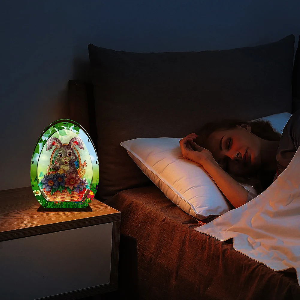 Wooden Diamond Painting Night Lamp for Home Decoration