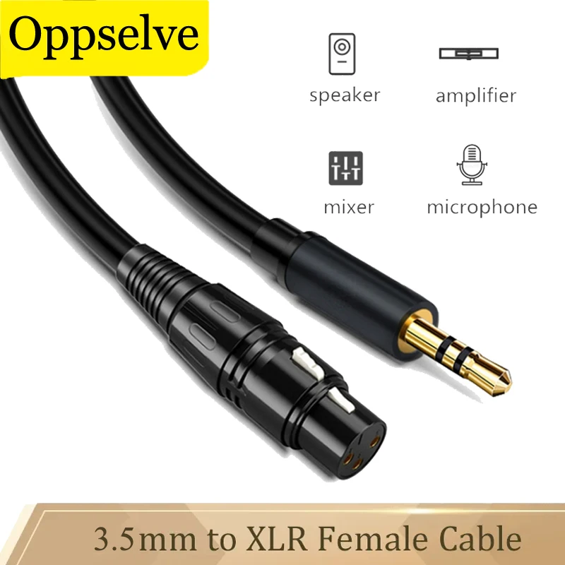 Кабель с разъемом XLR на гнездо 3,5 мм, аудиокабель Aux HiFi с разъемом 3,5 штекер на гнездо XLR микрофон Шнур для смартфонов, камкордеров, цифровых зеркальных камер, компьютеров