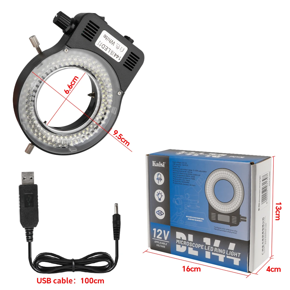 Microscoop Accessoires Kit 0-100% Verstelbare 144 LED