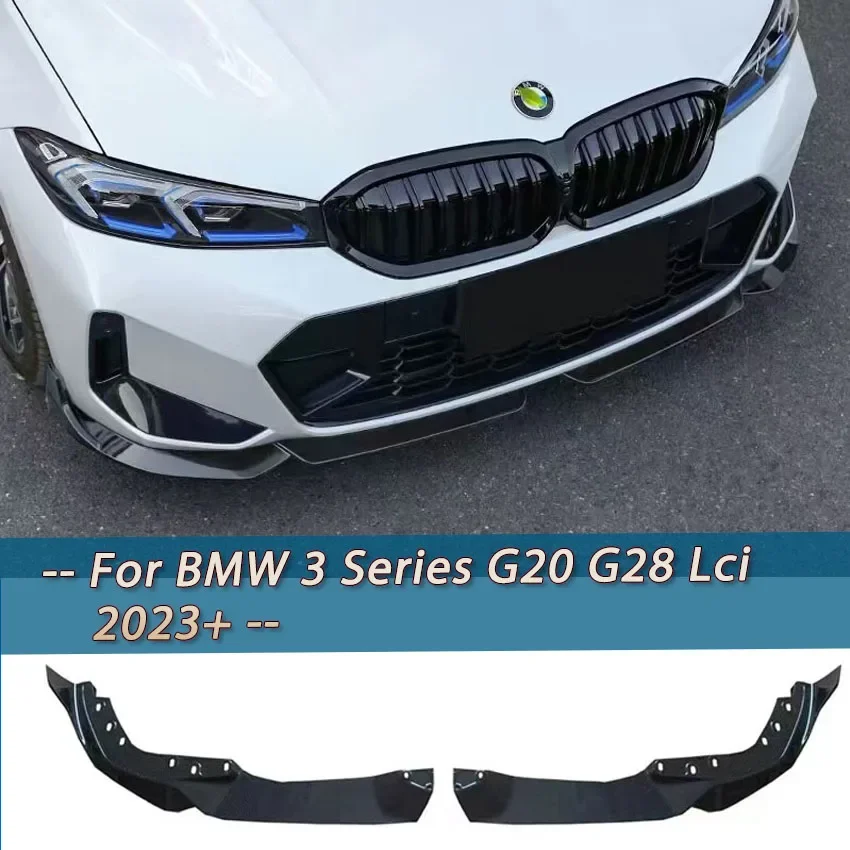 

2Pcs/Set MP Style Front Bumper Splitter Lip Spoiler Diffuser Guard Body Kit Cover For BMW 3 Series G20 G28 Lci 2023+ Gloss Black